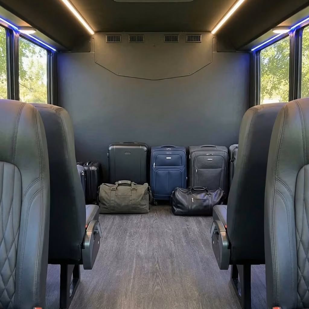 douglasville 20 passenger minibus luggage area