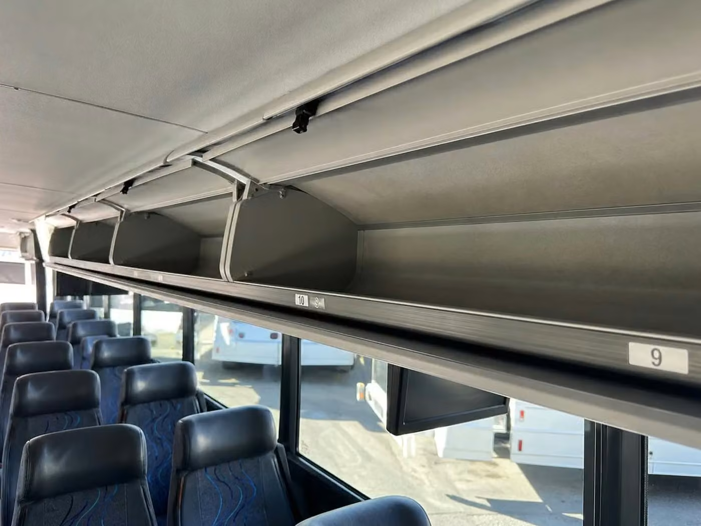 douglasville 56 passenger charter bus overhead storage