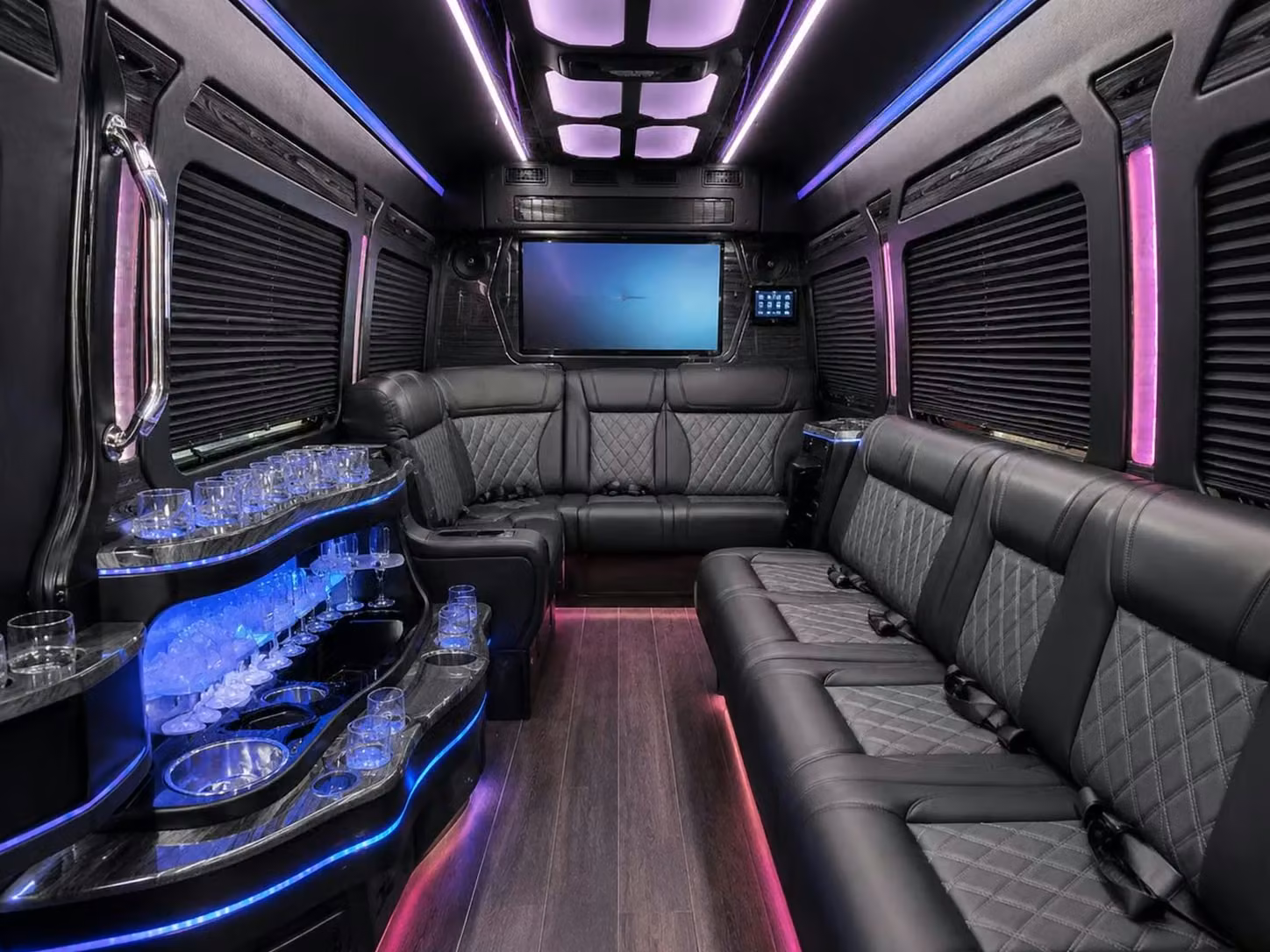 douglasville 56 passenger sports charter buses with undercarriage gear storage