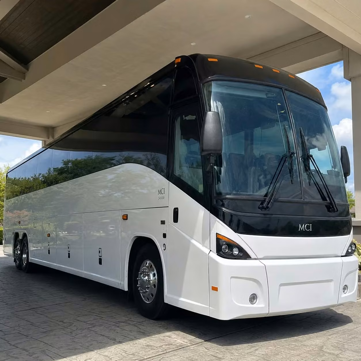 douglasville full size 56 passenger charter buses with undercarriage gear storage